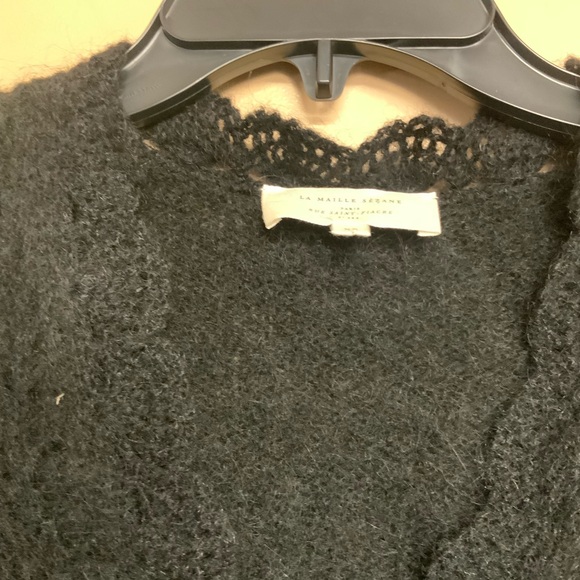 La Maille Sezane Angie Cardigan Sweater Womens XS Black Crochet, Feminine New - Picture 11 of 16